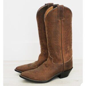 Justin Women’s L4935 Cowgirl Boots 6B Bay Apache Distressed Brown Leather Wester
